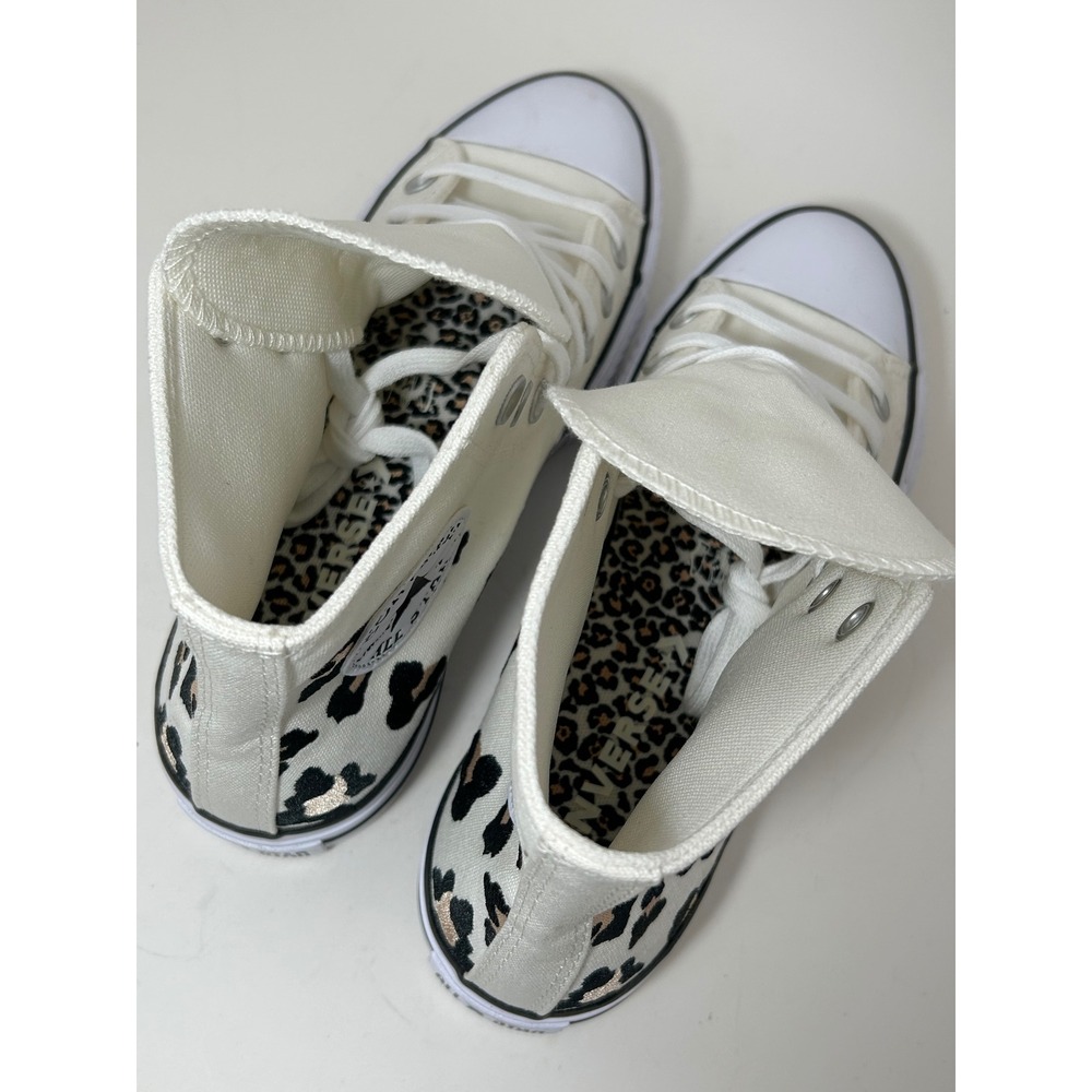 Converse Chuck Taylor All Star Lift Hi Leopard Print Platform Sneakers A14936C - Picture 8 of 10